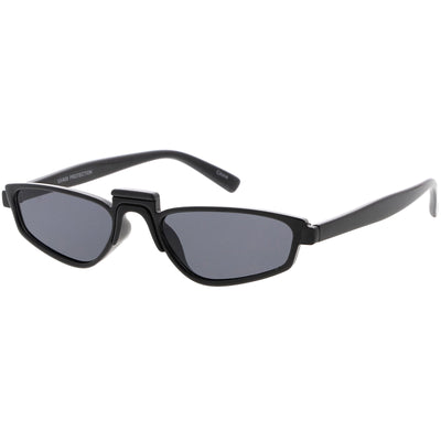 Retro Modern Low Temple Narrow Flat Top Sunglasses C731