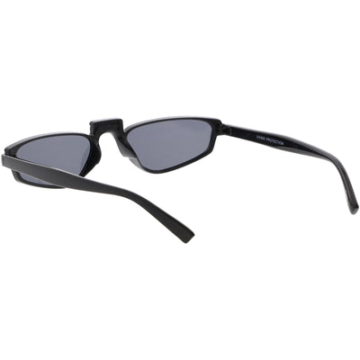 Retro Modern Low Temple Narrow Flat Top Sunglasses C731