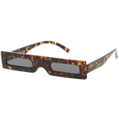 Novelty Retro Punk Square Flat Top Thin Lens Sunglasses C733