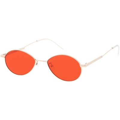 Retro 1990's Small Oval Metal Color Tone Sunglasses C742