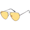 Retro Oversize Color Tone Flat Top Aviator Sunglasses C755