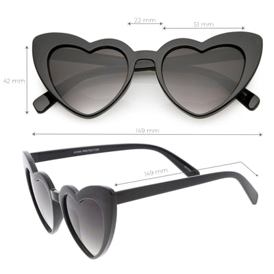 Women's Oversize Flat Lens Heart Shape Cat Eye Sunglasses C759