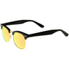 Classic Square Colored Mirrored Lens Horn Rimmed Sunglasses C772