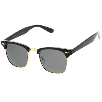 Polarized Horn Rimmed Semi Rimless Sunglasses Square Lens C773