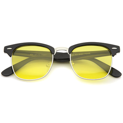 Polarized Horn Rimmed Semi Rimless Sunglasses Square Lens C773