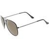 Oversize Slim Metal Temple Square Lens Horn Rimmed Sunglasses C779