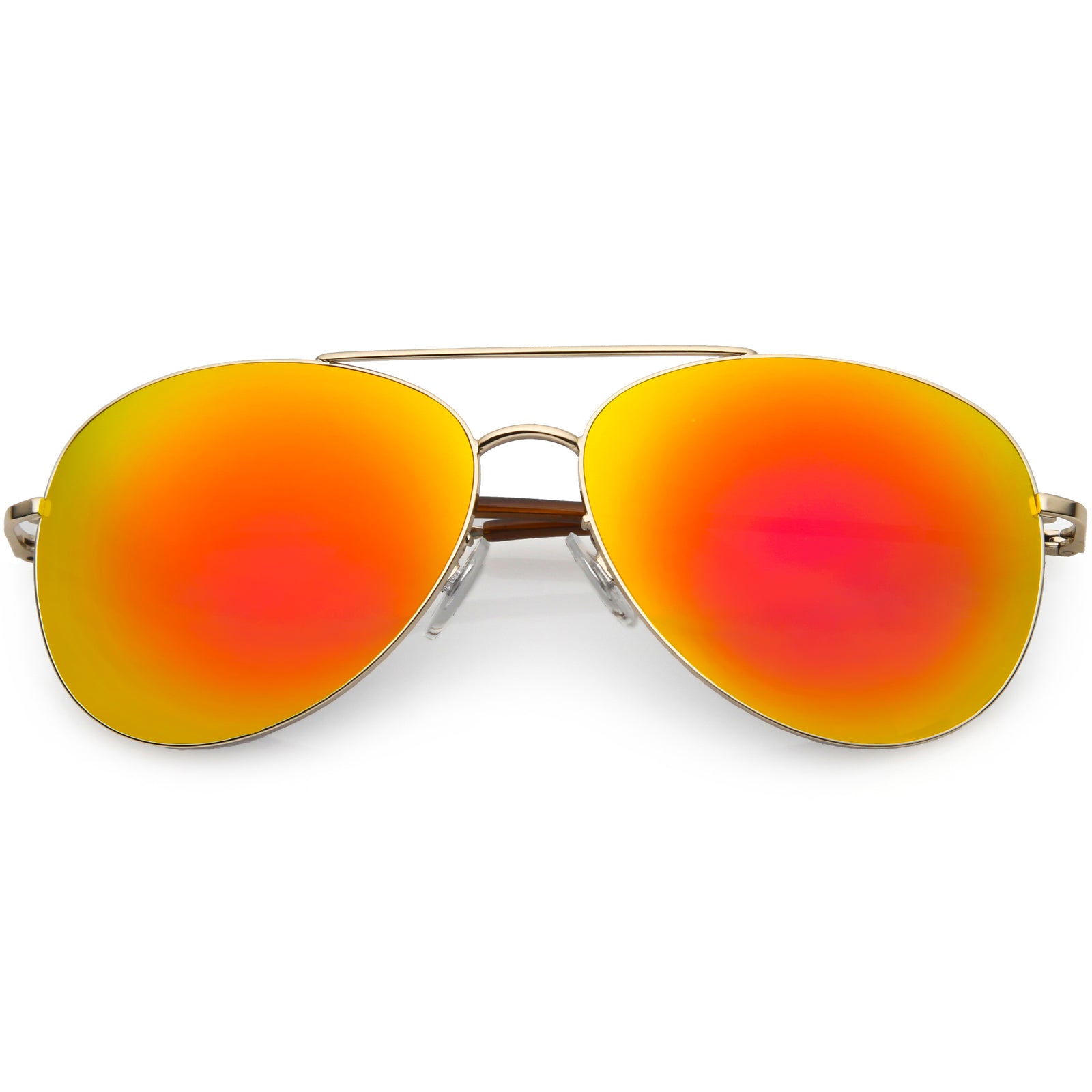 Gafas de sol estilo aviador con lentes de espejo de color redondo clásico C780