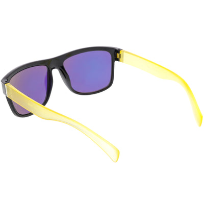 Radical Retro Skater Horned Rim Flash Mirrored Sunglasses C787