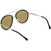 Round Dapper Tear Drop Polarized Mirrored Lens Aviator Sunglasses C825