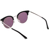 Women's Polarized Round Horned Rim Half Frame Sunglasses C828