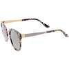 Women's Premium Horned Rim Mirrored Polarized Lens Sunglasses C830