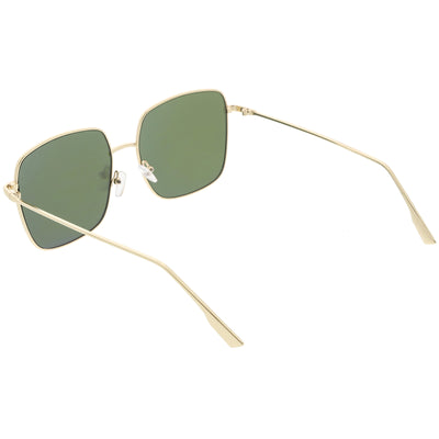Retro Modern Women's Oversize Square Flat Lens Sunglasses C831