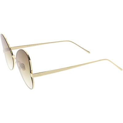 Women's Retro Oversize Metal Flat Lens Butterfly Sunglasses C833