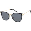 Retro Modern Premium Horned Rim Mirrored Flat Lens Sunglasses C834
