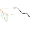 Retro Modern Premium Horned Rim Mirrored Flat Lens Sunglasses C834