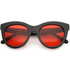 Women's Oversize Horned Rim Cat Eye Color Tone Sunglasses C837
