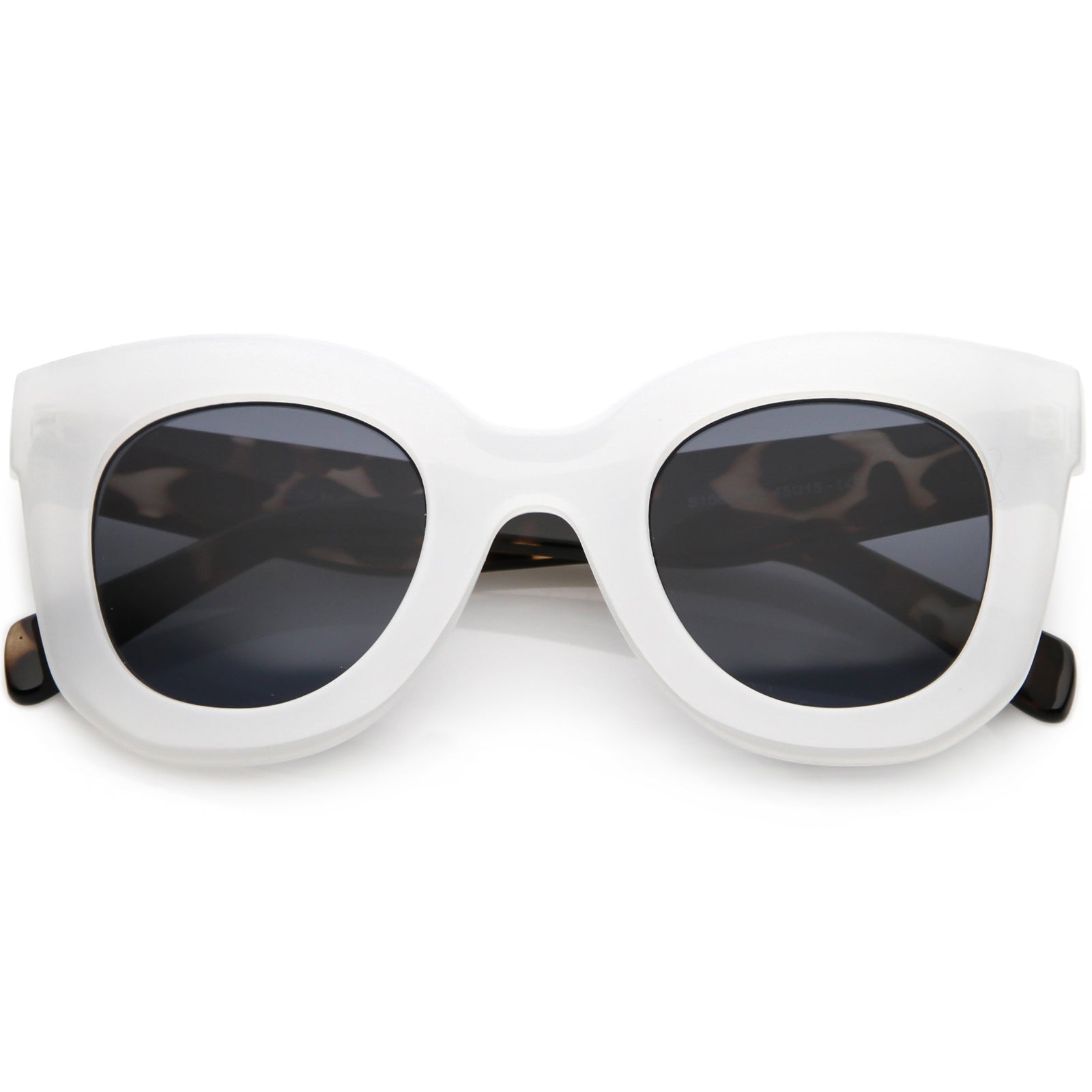 Women's Oversize Chunky Marble Print Horned Rim Sunglasses C838