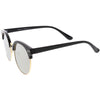Women's Round Horned Rim Flat Mirrored Len Sunglasses C839