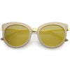 Women's Oversize Round Cat Eye Mirrored Flat Lens Sunglasses C842