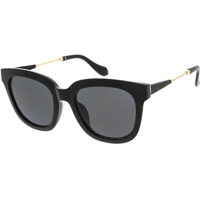 Women's Oversize Horned Rim Thick Square Sunglasses C843