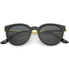 Indie Retro Modern Thick Horned Rim Flat Lens Sunglasses C844
