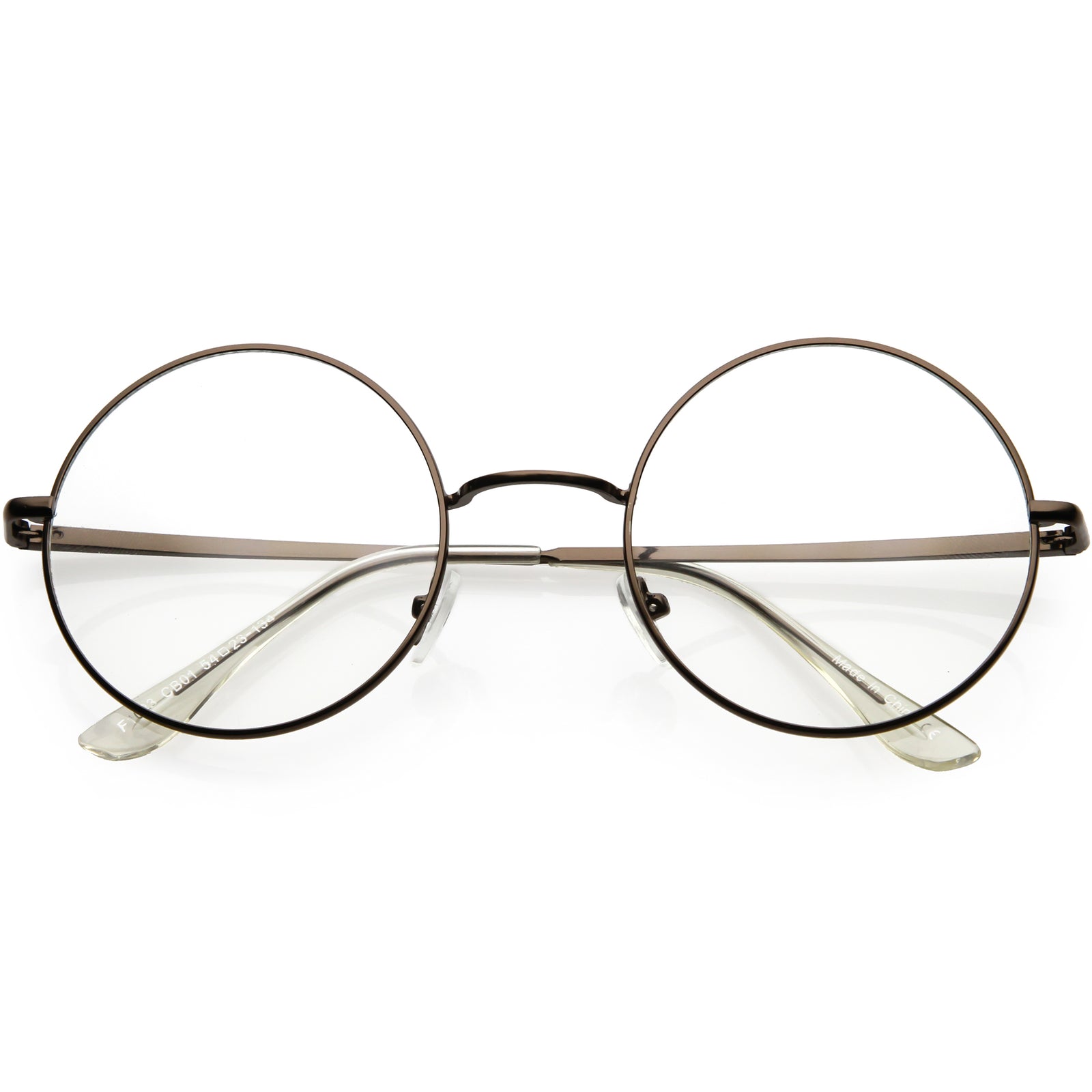 Vintage Classic Metal Round Clear Lens Glasses 50mm C854