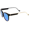 Chic Horn Rimmed Cat Eye Sunglasses Round Colored Mirror Lens C857