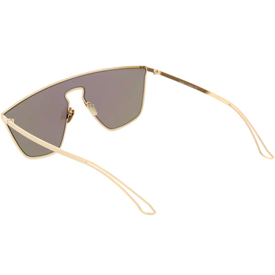 Disco Retro Modern Mirrored Flat Lens Metal Sunglasses C870