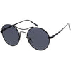 Chic Modern Slim Metal Flat Lens Round Sunglasses C873