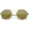Chic Modern Slim Metal Flat Lens Round Sunglasses C873