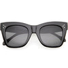 Women's Large Bold Horned Rim With Rivets Sunglasses C874