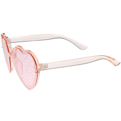 Women's Colorful Heart Shape Glitter Lens Novelty Sunglasses C879
