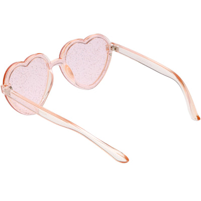 Women's Colorful Heart Shape Glitter Lens Novelty Sunglasses C879