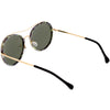 Chic Luxe Metal Crossbar Polarized Lens Round Sunglasses C881