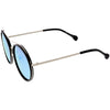 Chic Luxe Metal Crossbar Polarized Lens Round Sunglasses C881
