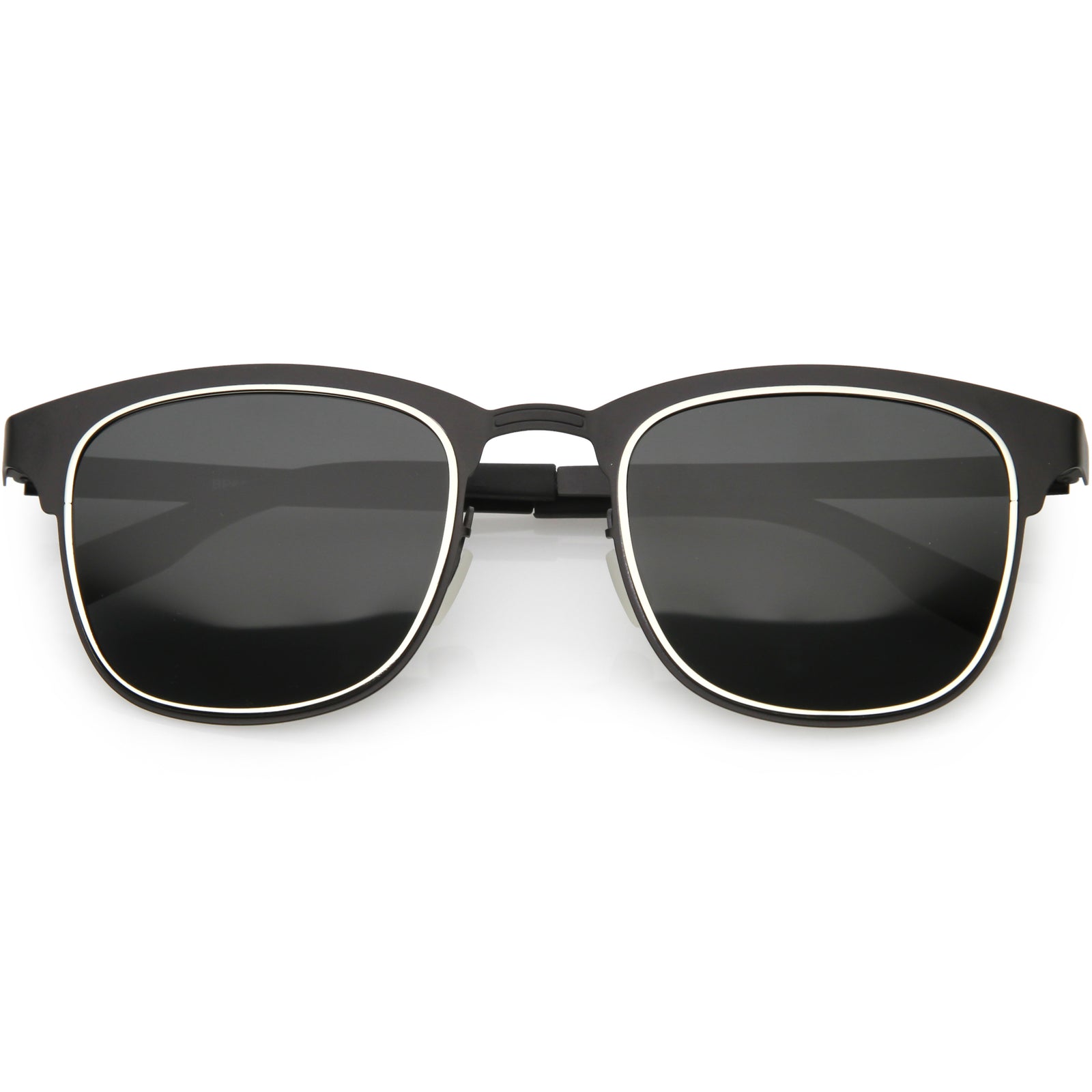 Classic Metal Polarized Lens Horn Rimmed Square Sunglasses C887