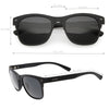 Polarized Lens Faux Wood Textured Horn Rimmed Square Sunglasses C889