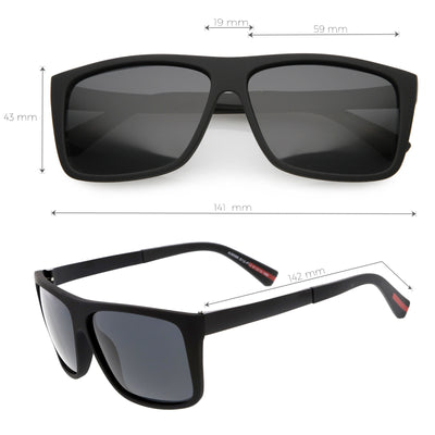 Action Sport Large Flat Top Polarized Lens Rectangle Sunglasses C890