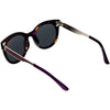 Women's Round Horned Rim Polarized Lens Sunglasses C893