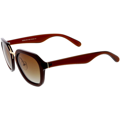 Women's Oversize Designer Geometric Polarized Lens Sunglasses C895