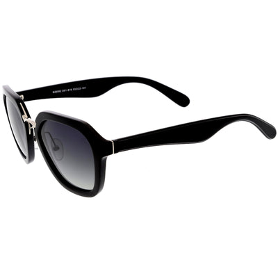 Women's Oversize Designer Geometric Polarized Lens Sunglasses C895