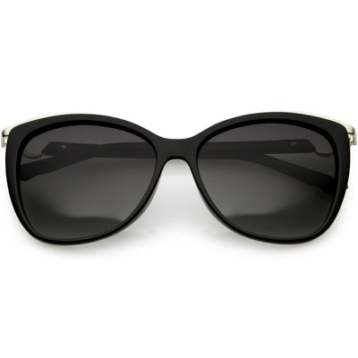 Classic Metal Trim Square Polarized Lens Cat Eye Sunglasses C897