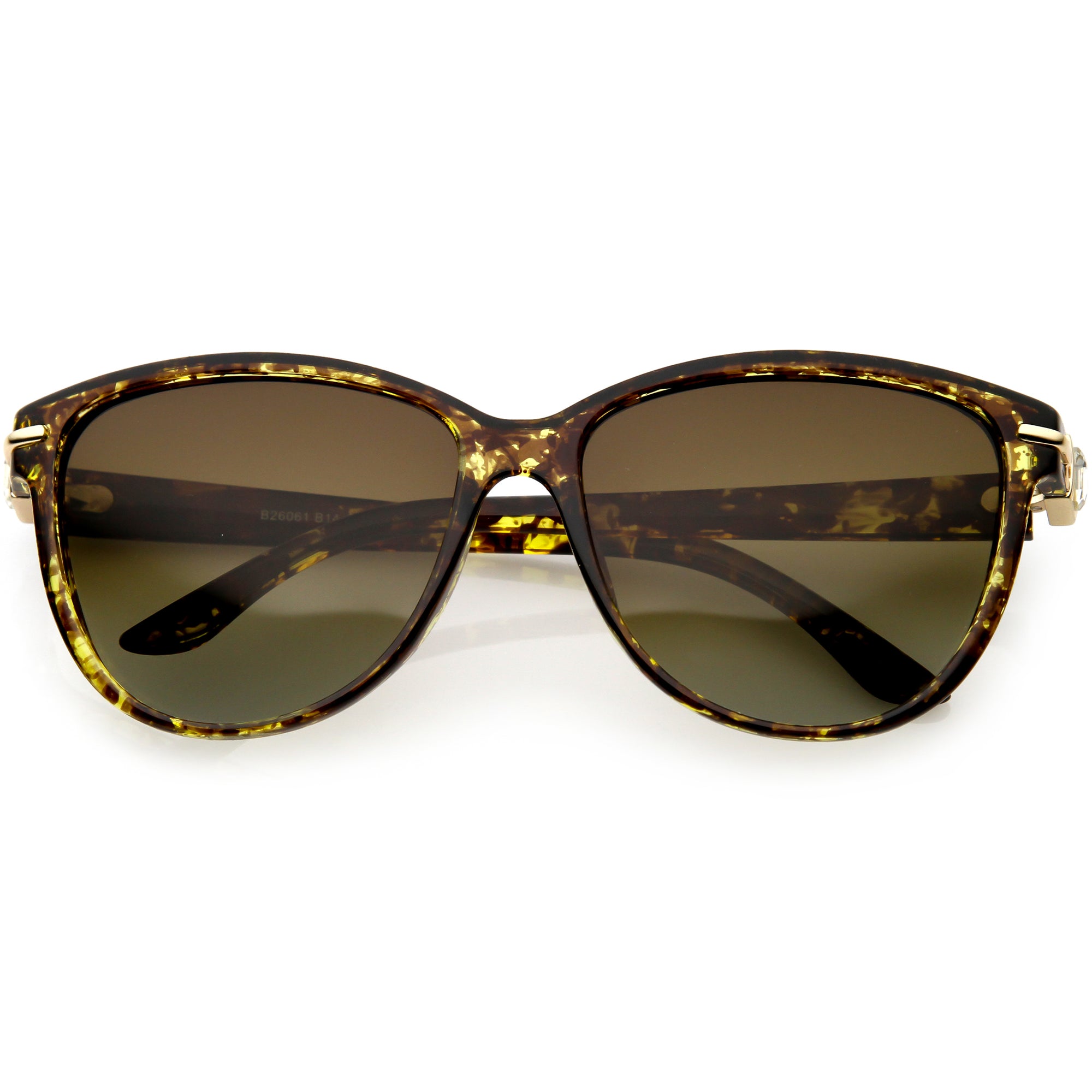 Rhinestone Accented Oversize Cat Eye Sunglasses Polarized Lens C901