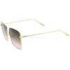 Oversize Women's Square Flat Lens Thin Metal Sunglasses C922
