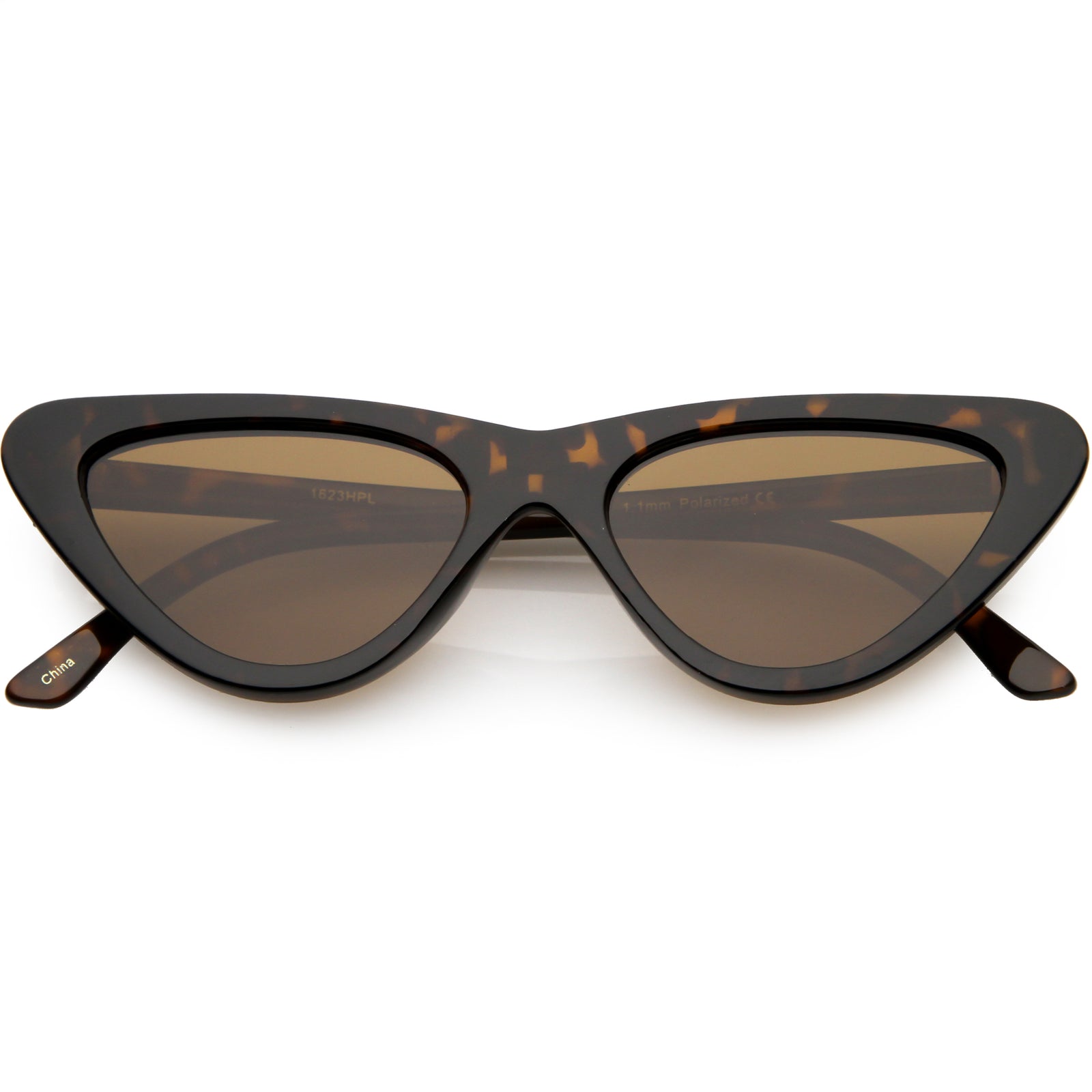 Polarized Neutral Colored Lens Small Thick Cat Eye Sunglasses C927