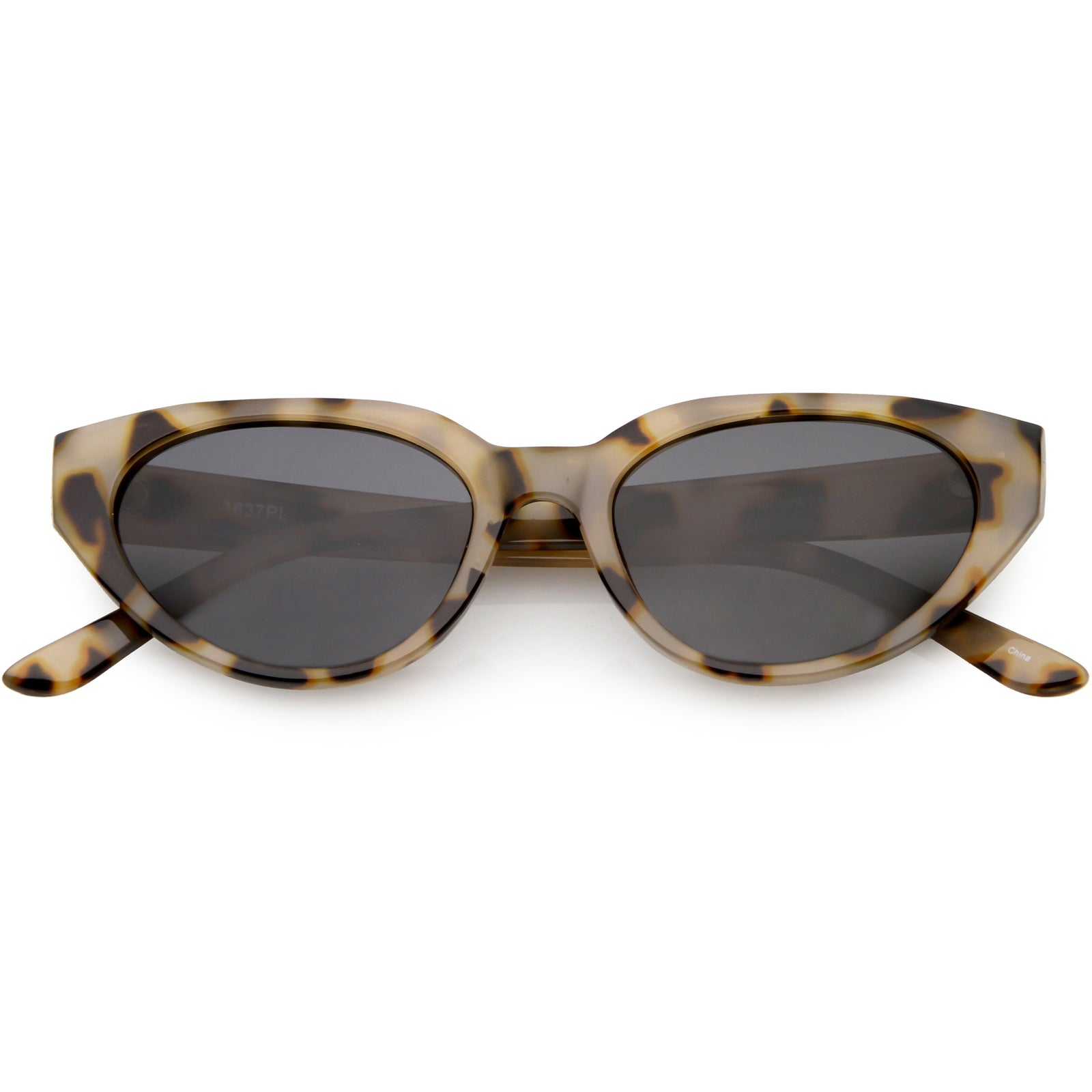 Polarized Neutral Colored Oval Lens Wide Arms Cat Eye Sunglasses C928