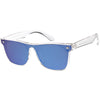 Oversize Modern Horned Rim Color Tone Shield Sunglasses C934