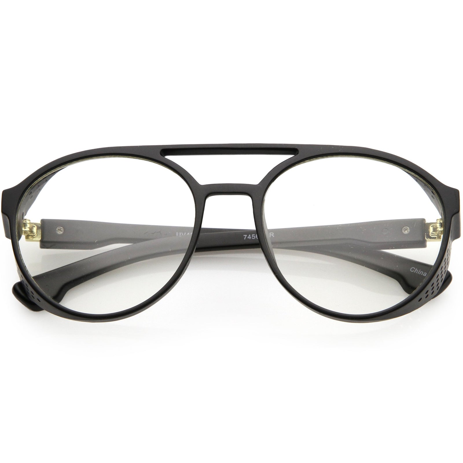 Retro Steampunk Disco Biker Clear Lens Vented Glasses C956