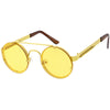 Retro Modern Steampunk Round Spring Temple Sunglasses C957