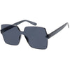 Large Retro Modern Square Mono Block Color Tone Sunglasses C961